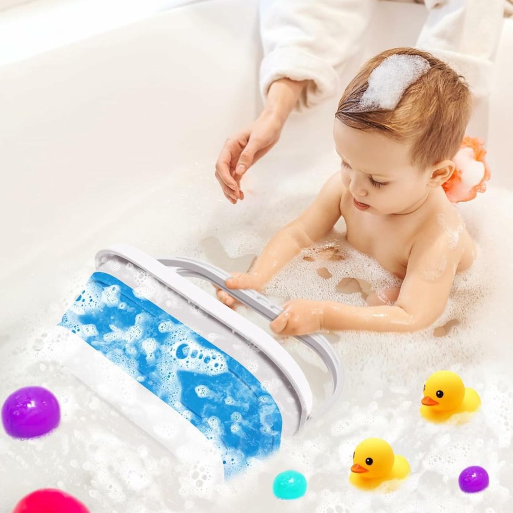 Bath Toy Storage Organizer  Foldable Bathtub Toy Holder Storage With Removable Base For Draining Drying  Bathroom Shower Toy Holder Baby Bath Toy Basket For Easy Storage  |  Bath Toys All Toys Bath Toys