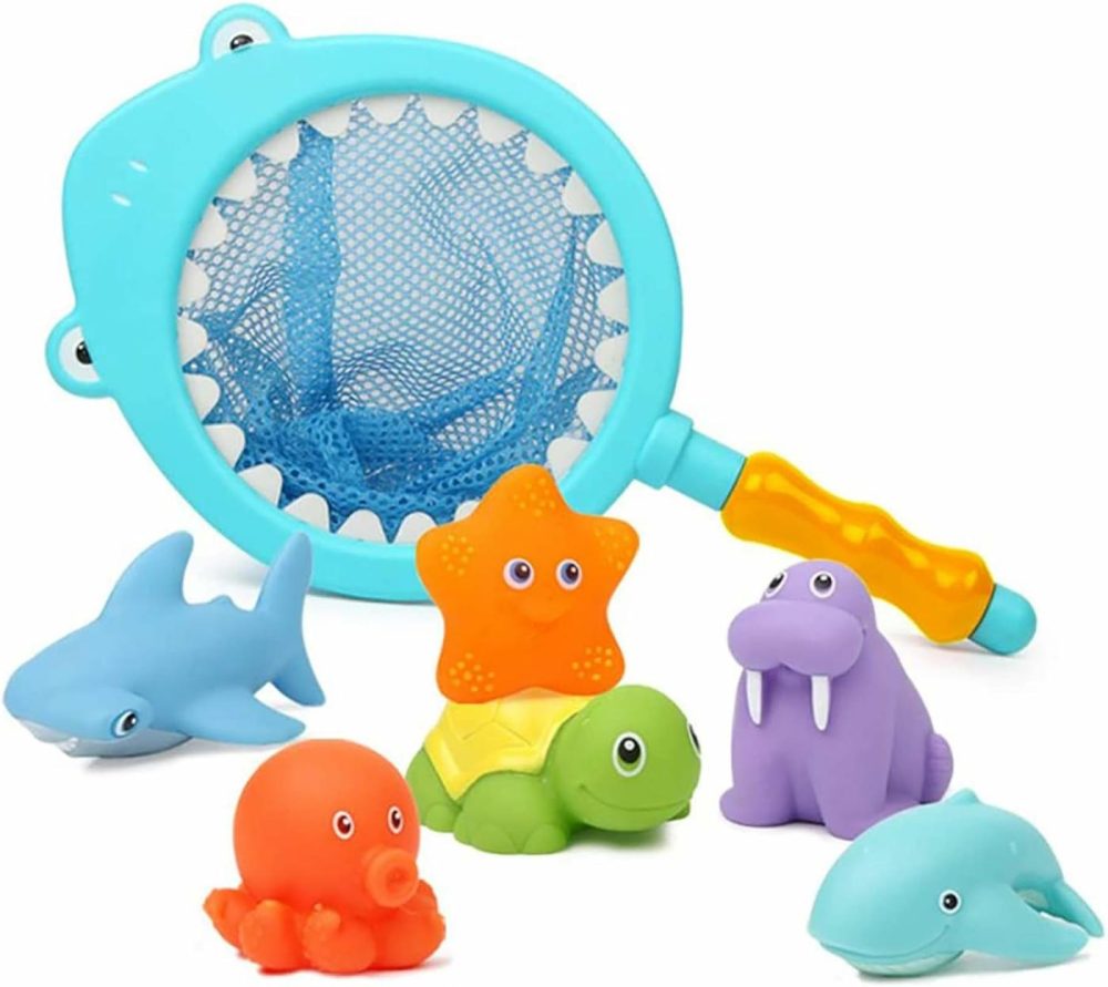 Bath Toy  Water Spraying Discoloration Floating Animals  Bathroom Pool Accessory  Shark Fishing Play Set For Babies And Kids  |  Bath Toys All Toys Bath Toys