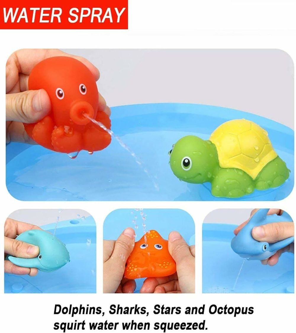 Bath Toy  Water Spraying Discoloration Floating Animals  Bathroom Pool Accessory  Shark Fishing Play Set For Babies And Kids  |  Bath Toys All Toys Bath Toys