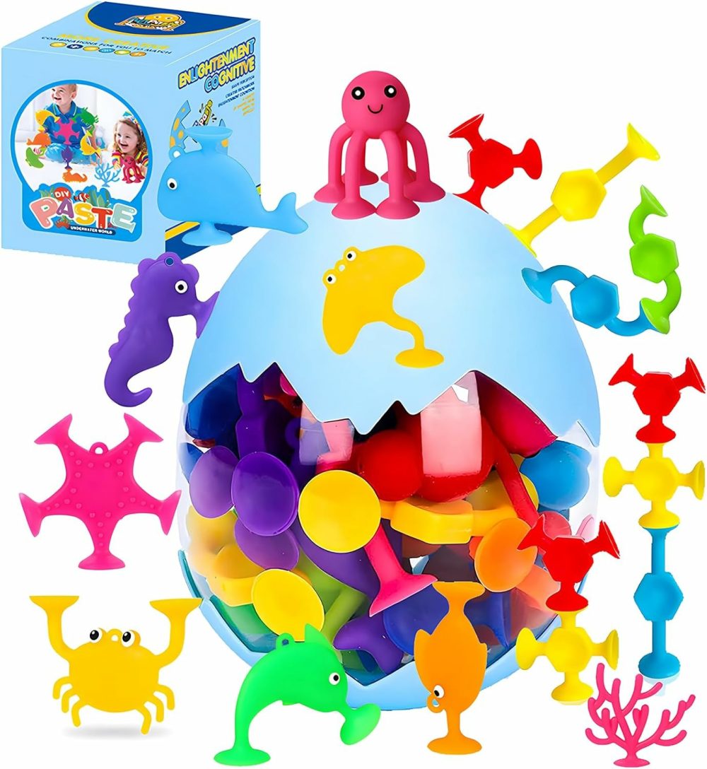 Bath Toys – 27 Pcs Suction Cup Toys Bath Toys Shower Toys For Kids Ages 4-8,Sensory Toys For 3 4 5 6 7 Year Old Boys Girls,No Hole Bath Toys Travel Toys Window Toys Silicone Sucker Toys  |  Bath Toys All Toys Bath Toys