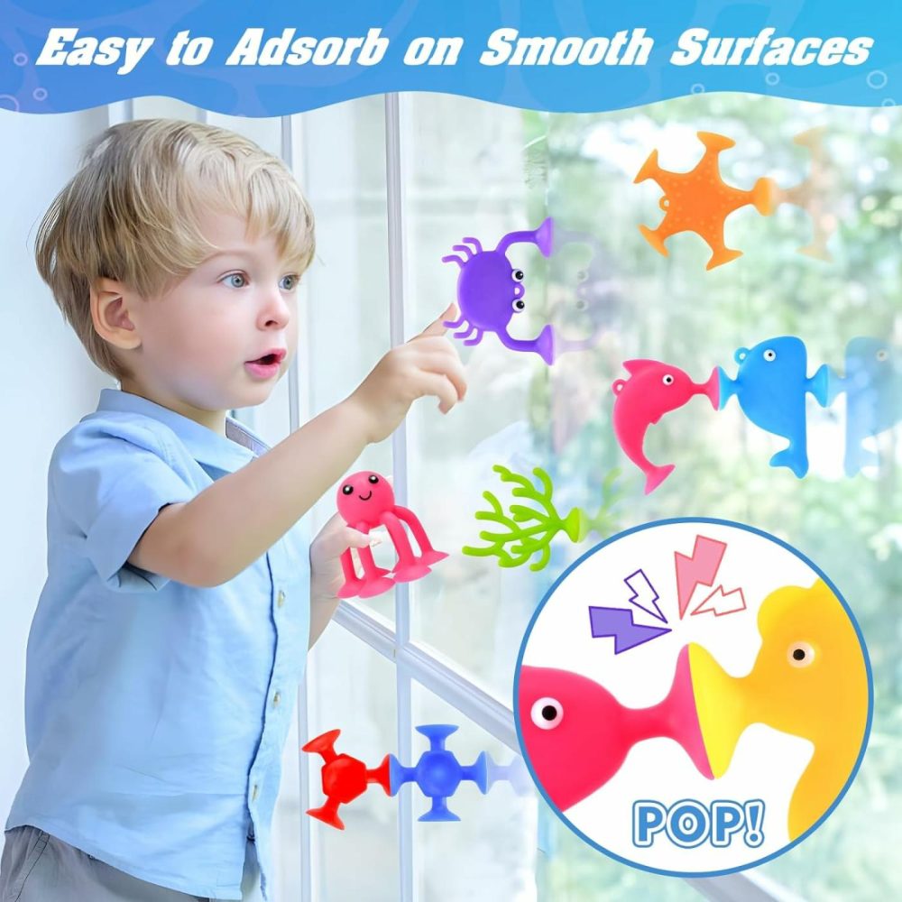 Bath Toys – 27 Pcs Suction Cup Toys Bath Toys Shower Toys For Kids Ages 4-8,Sensory Toys For 3 4 5 6 7 Year Old Boys Girls,No Hole Bath Toys Travel Toys Window Toys Silicone Sucker Toys  |  Bath Toys All Toys Bath Toys