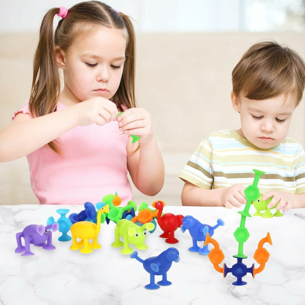 Bath Toys 27 Pcs Suction Toys Sensory Toys For Kids Ages 4-8 Boys Girls Stress Release Toys Travel Toys Suction Cup Toys Silicone Easter Toys  |  Bath Toys All Toys Bath Toys