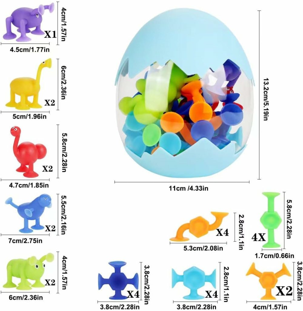 Bath Toys 27 Pcs Suction Toys Sensory Toys For Kids Ages 4-8 Boys Girls Stress Release Toys Travel Toys Suction Cup Toys Silicone Easter Toys  |  Bath Toys All Toys Bath Toys