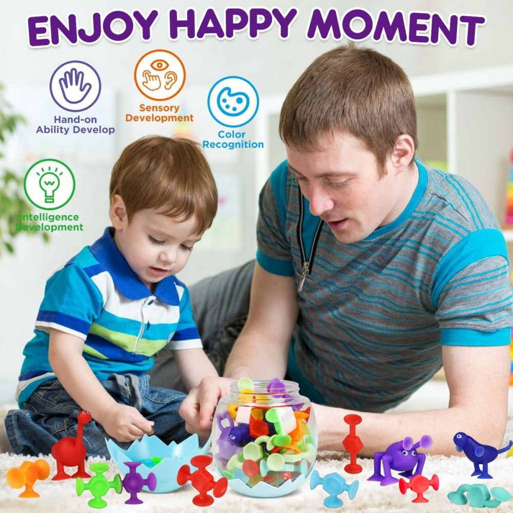 Bath Toys 27 Pcs Suction Toys Sensory Toys For Kids Ages 4-8 Boys Girls Stress Release Toys Travel Toys Suction Cup Toys Silicone Easter Toys  |  Bath Toys All Toys Bath Toys