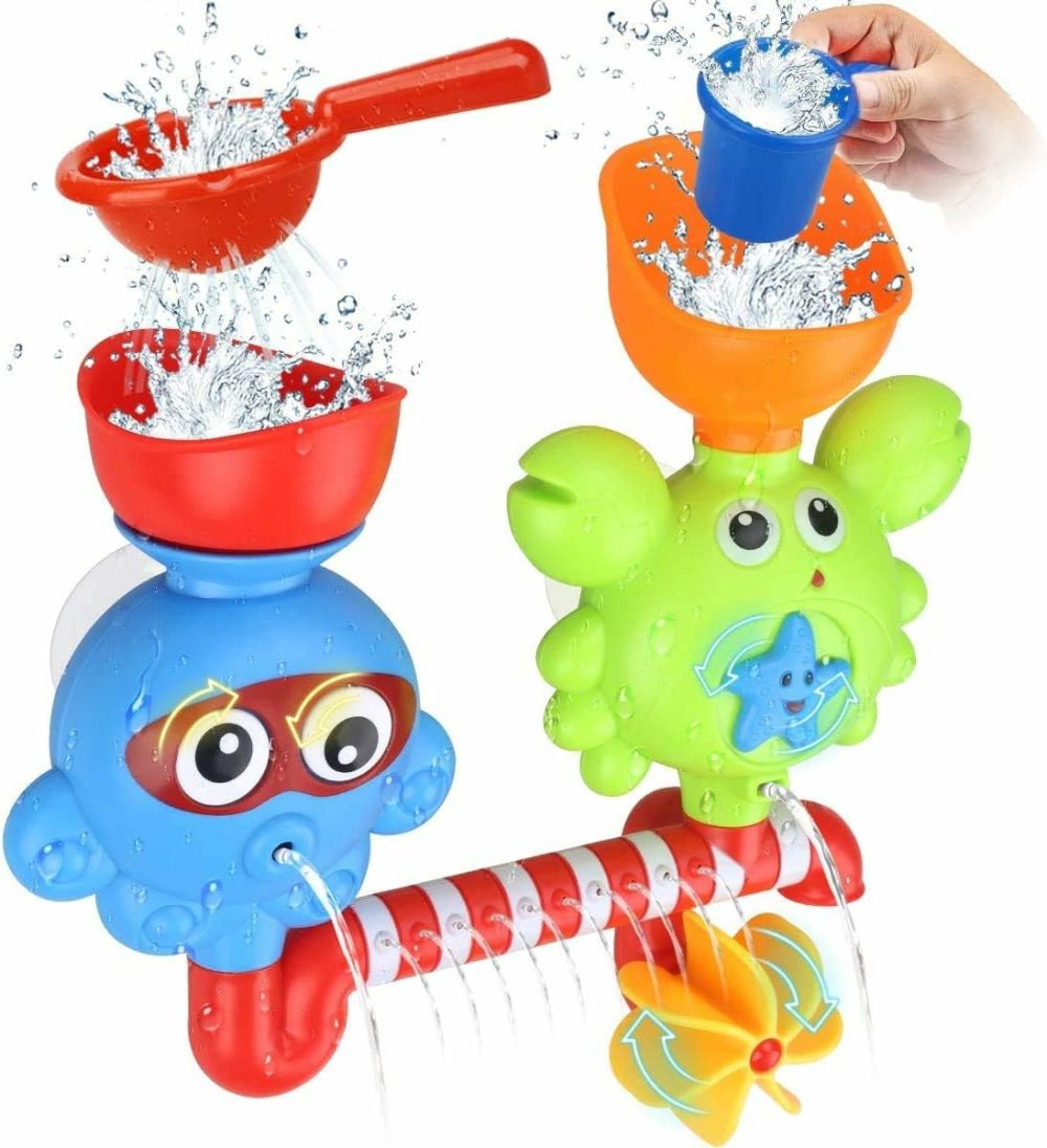 Bath Toys Bathtub Toys For 1 2 3 4 Year Old Kids Toddlers Bath Wall Toy Waterfall Fill Spin And Flow Non Toxic Birthday Gift Ideas Color Box (Multicolor)  |  Bath Toys All Toys Bath Toys