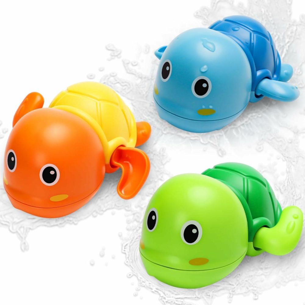 Bath Toys  Cute Swimming Turtle Baby Bath Toys For Toddler 1-3  Water Pool Floating Wind Up Toys For 1 Year Old Boy Girl Gifts  Infant Toddlers Kids Bathtub Toys  3 Pack  |  Bath Toys All Toys Bath Toys