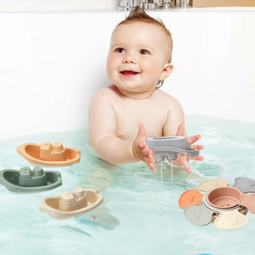 Bath Toys Floating Boats With Bathing Spoon  11 Pcs Bathtub Bath Toy For Babies Water Table Toys  |  Bath Toys All Toys Bath Toys