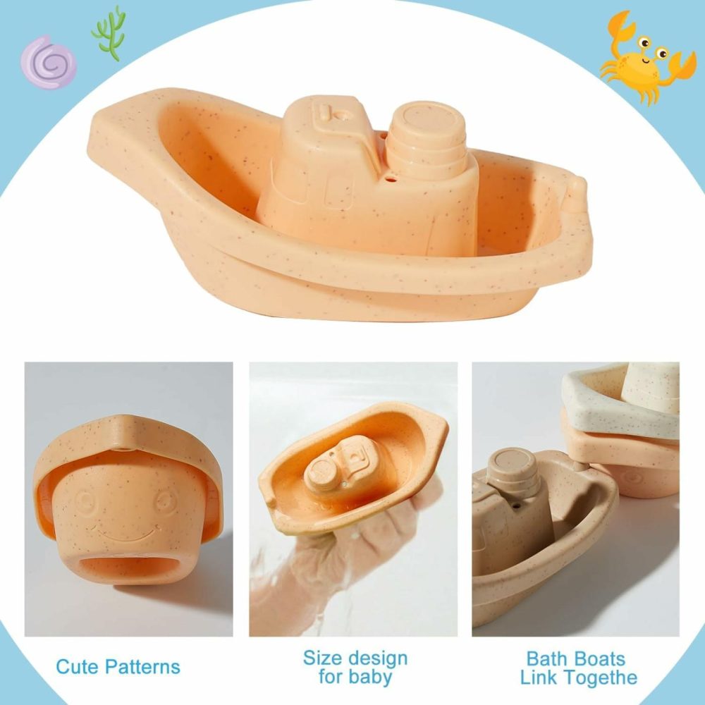 Bath Toys Floating Boats With Bathing Spoon  11 Pcs Water Table Toys For Toddlers 1-3/Infants 6-12-18 Months  Baby Bathtub Toys Shower Toys  |  Bath Toys All Toys Bath Toys