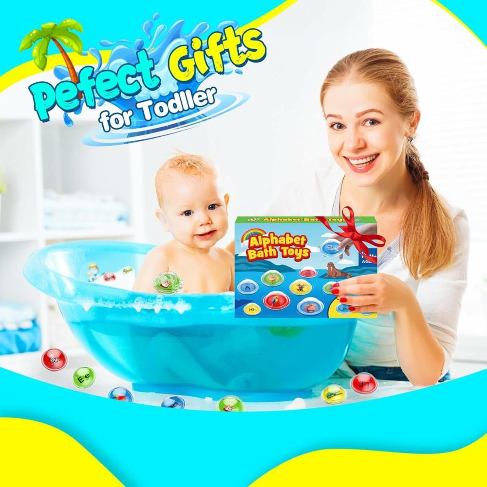 Bath Toys For Kids – 26 Pcs Float & Find Alphabet Bubbles Baby Pool Toys For Toddlers 1-3,Water Table Bathtub Kids Party Toy,Preschool Learning Toys Gifts For Boys Girls Age 1 2 3 4 5  |  Bath Toys All Toys Bath Toys