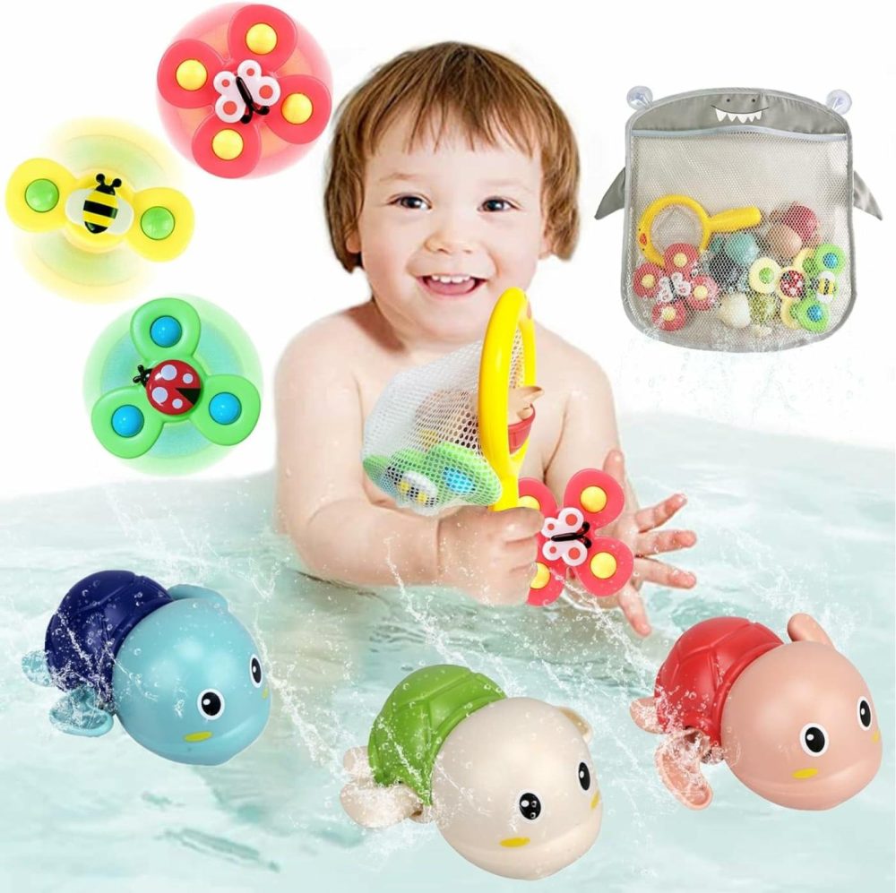 Bath Toys For Kids Ages 1-3 – Bathtub Toys For Infants Babier 6-12-18 Months – Suction Cup Fidget Spinner Toys For Toddlers Age 2-4 1 Year Old Girls Boys Birthday Gifts Baby Pool Water Shower Toys  |  Bath Toys All Toys Bath Toys