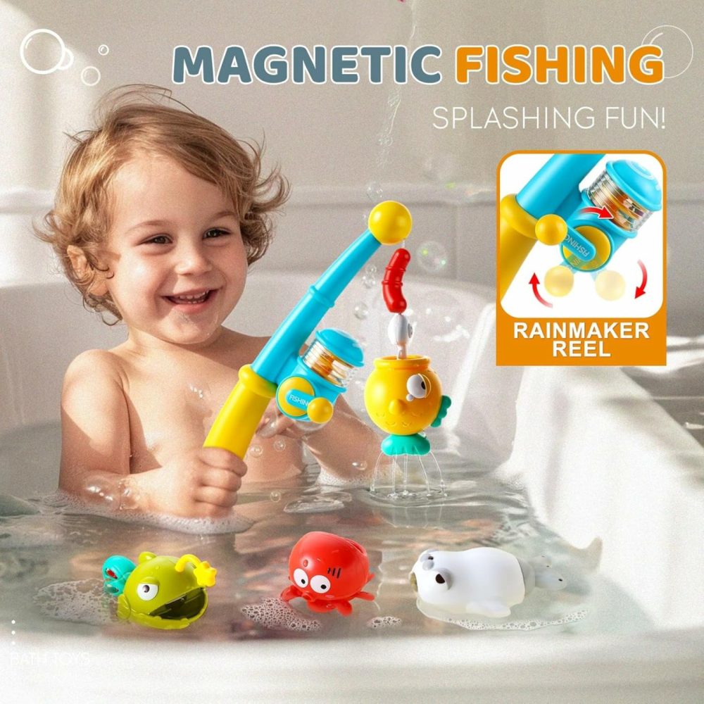 Bath Toys For Kids Ages 1-3  Magnetic Fishing Toys With Storage Bag And Light Up Star  Wind Up Creatures Baby Bathtub Birthday Gifts For Toddlers 2-4 Boys Girls  11 Pcs Set  |  Bath Toys All Toys Bath Toys