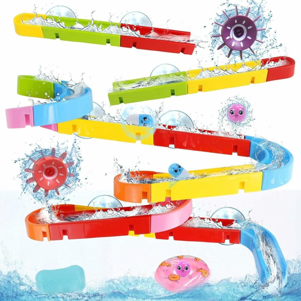 Bath Toys For Kids Ages 2-4-8 Mold Free Toddler Bath Toys Diy Bathtub Shower Toys With Suction Cups Water Slippery Slide Track Birthday Gift For Boys Girls Bath Time Ages 2 3 4 5 6 7 8(38Pcs)  |  Bath Toys All Toys Bath Toys