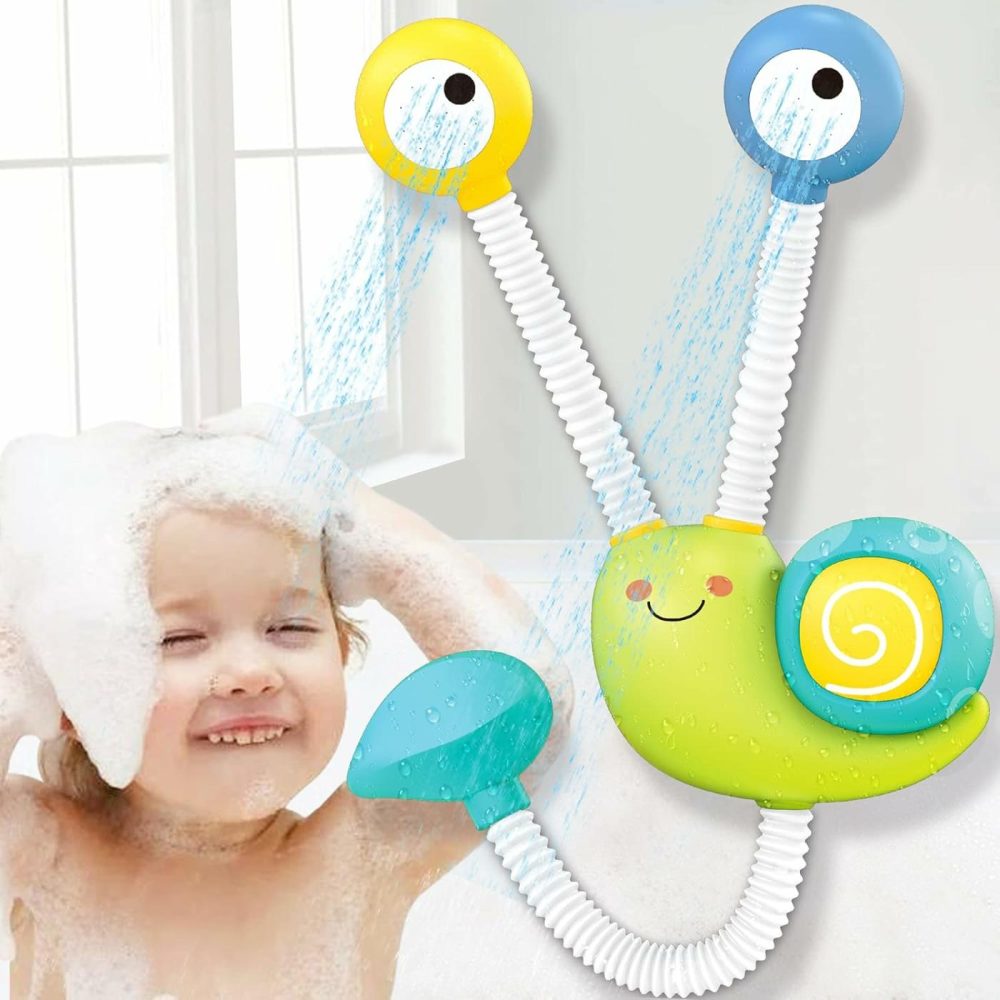 Bath Toys For Kids  Upgrade Automatic Snail Water Pump With 2 Bath Shower Head Toys  Kids Baby Water Toys Bathtub Toys For Toddler Child Gift For Boys & Girls  |  Bath Toys All Toys Bath Toys