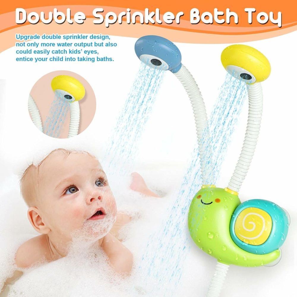 Bath Toys For Kids  Upgrade Automatic Snail Water Pump With 2 Bath Shower Head Toys  Kids Baby Water Toys Bathtub Toys For Toddler Child Gift For Boys & Girls  |  Bath Toys All Toys Bath Toys