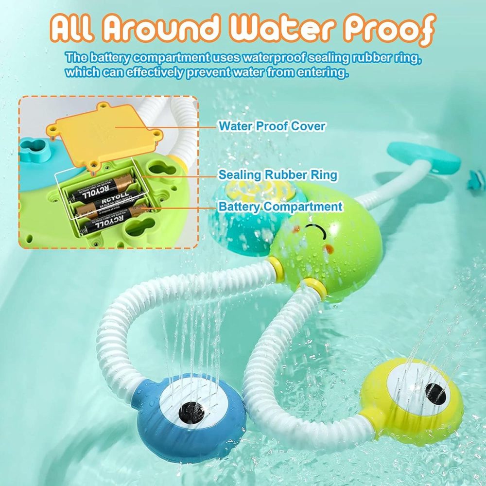 Bath Toys For Kids  Upgrade Automatic Snail Water Pump With 2 Bath Shower Head Toys  Kids Baby Water Toys Bathtub Toys For Toddler Child Gift For Boys & Girls  |  Bath Toys All Toys Bath Toys