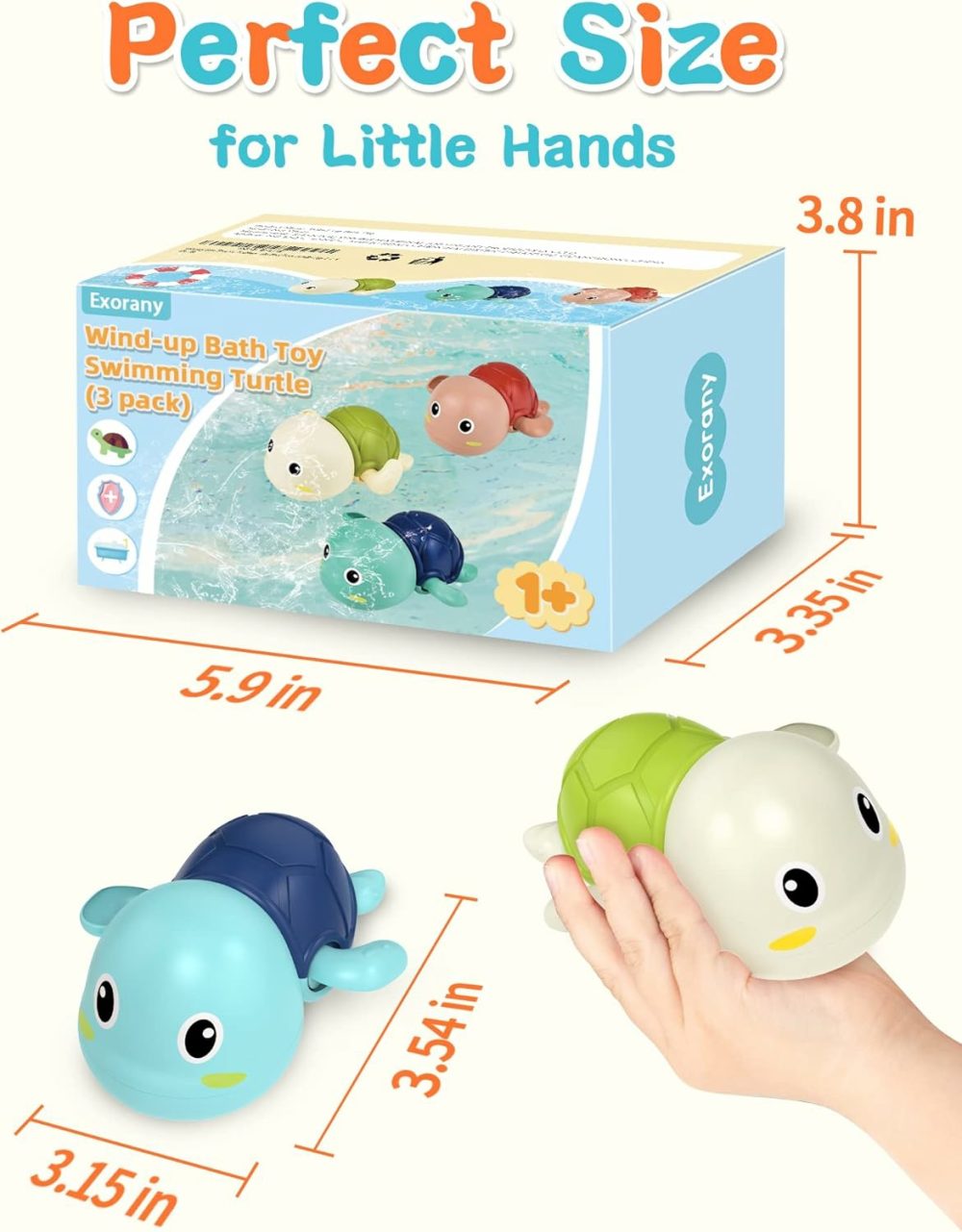 Bath Toys For Toddlers 1-3  Wind Up Bath Tub Toddler Toys Gifts For 1 2 3 4 Year Old Boys Girls  Baby Bathtub Pool Water Toys  Cute Floating Swim Turtles For Toddlers Age 1-2 2-4  |  Bath Toys All Toys Bath Toys