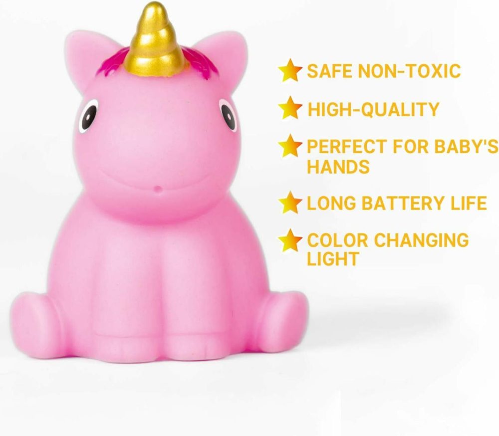 Bath Toys For Toddlers Baby 8 Pack Light Up Toys – Bathtub Toy Flashing Colourful Led Light Shower Bathtime For Kids Infants Shark  Clown Fish  Owl  Unicorn  Octopus  Dolphin  Dinosaur Mermaid  |  Bath Toys All Toys Bath Toys