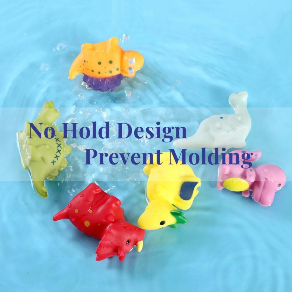 Bath Toys No Hole  For Infants 6-12& Toddlers 1-3  No Hole Bathtub Toys (Dinosaur  6 Pcs With Mesh Bag)  |  Bath Toys All Toys Bath Toys