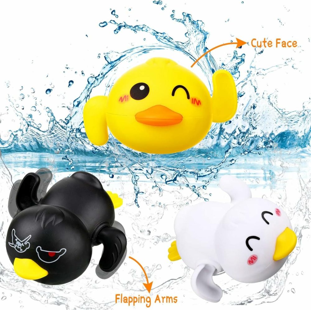 Bath Toys Sets Include 12 Pcs Wind Up Floating Toys With 2 Pcs Duck Shape Fishing Net  Swimming Pool Games Bathtub Shower Toy  Turtle Whale Duck Crab For Boys Girls Funny Gifts  |  Bath Toys All Toys Bath Toys