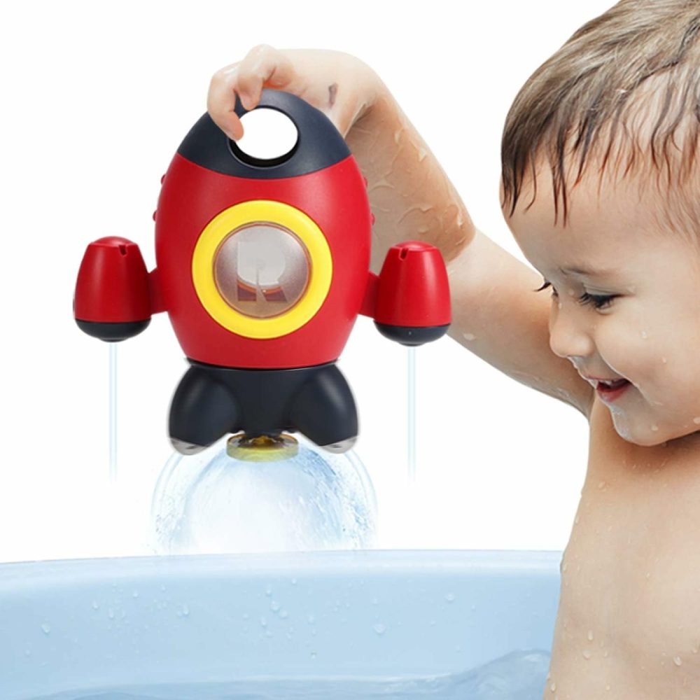 Bath Toys  Space Rocket Bath Toys For Toddlers 1-3  Spray Water Baby Bath Toys With Rotating Fountain  Shower Bathtub Toys For Toddlers Aged 18 Months 2 3 4 5 Years Old Kids Boys Girls  |  Bath Toys All Toys Bath Toys