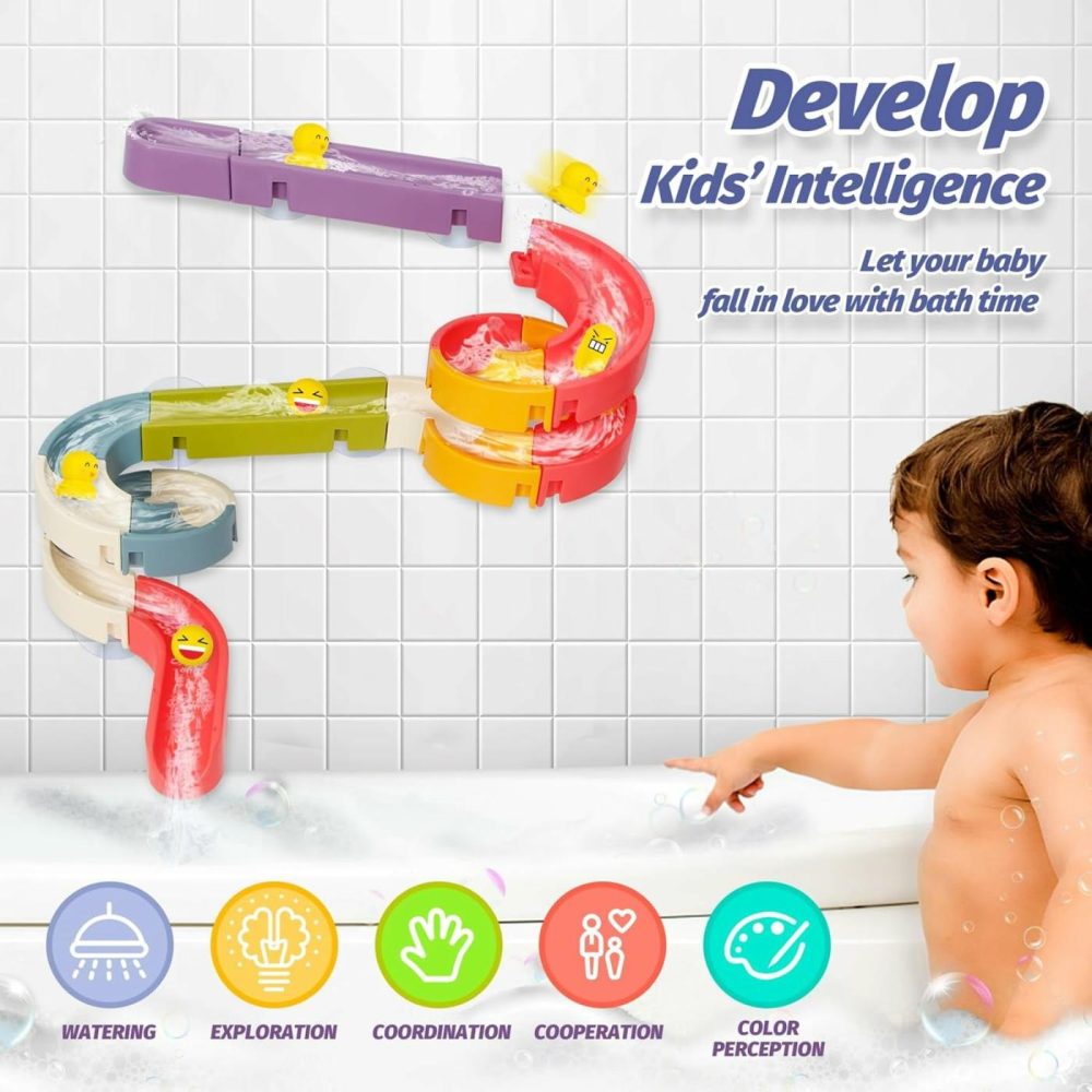 Bath Toys Water Ball Track For Kids For Wall Bathtub Toy Slide For Toddlers 3 4 5 6 Years 37 Pcs Diy Take Apart Set Shower Gift For Children  |  Bath Toys All Toys Bath Toys