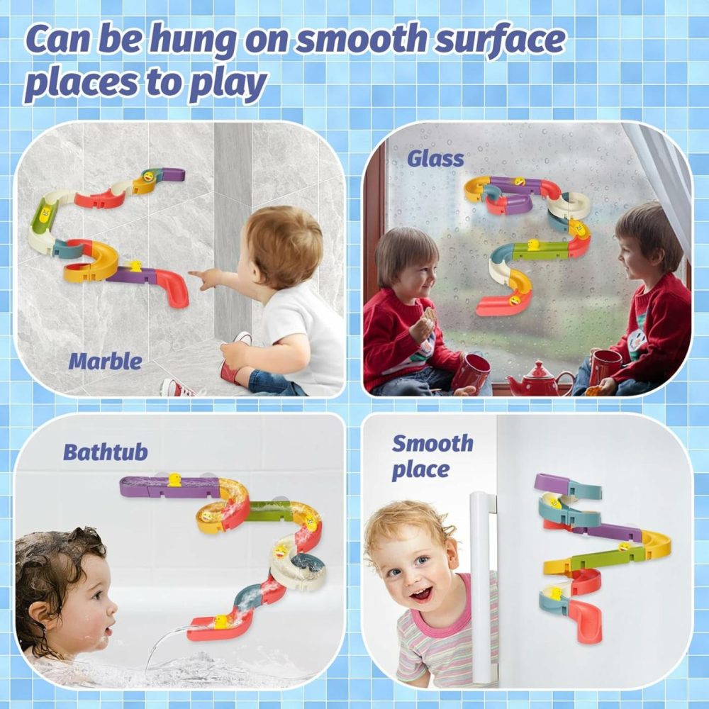 Bath Toys Water Ball Track For Kids For Wall Bathtub Toy Slide For Toddlers 3 4 5 6 Years 37 Pcs Diy Take Apart Set Shower Gift For Children  |  Bath Toys All Toys Bath Toys