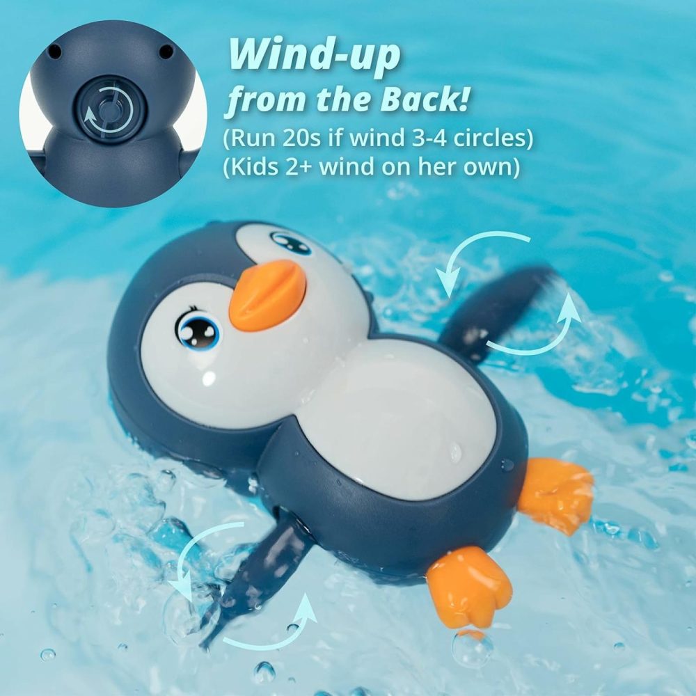 Bath Toys Wind Up Backstroke Swimming Penguins For Kids 18M+ (Blue)  |  Bath Toys All Toys Bath Toys