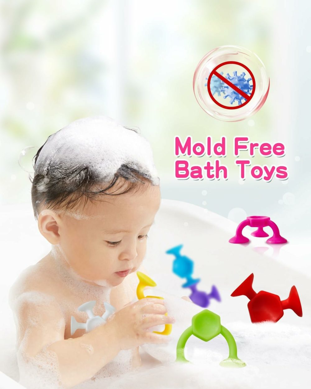 Bath Toys,42Pcs Suction Baby Toddlers Bath Toys Sensory Play Connect  Build & Create Toddler Bath Toys For Ages 1-3 4-8+ Perfect Suction Cup Toy For Kids Bath Toys For Babies & Toddlers.  |  Bath Toys All Toys Bath Toys