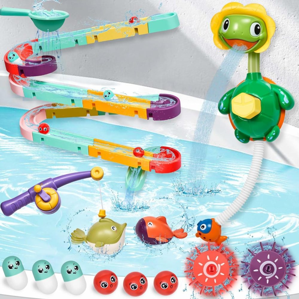 Bath Toys,Bathtub Toy With Shower,Fishing Game For Toddlers  Suction Cup Bath Toys  Bathtub Toys Ball Slide Track For Toddles And Babies  Christmas Birthday Gift For Boys Girls.  |  Bath Toys All Toys Bath Toys