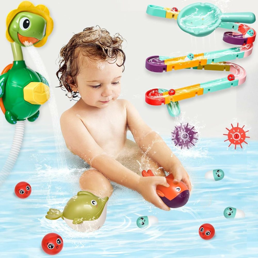 Bath Toys,Bathtub Toy With Shower,Fishing Game For Toddlers  Suction Cup Bath Toys  Bathtub Toys Ball Slide Track For Toddles And Babies  Christmas Birthday Gift For Boys Girls.  |  Bath Toys All Toys Bath Toys