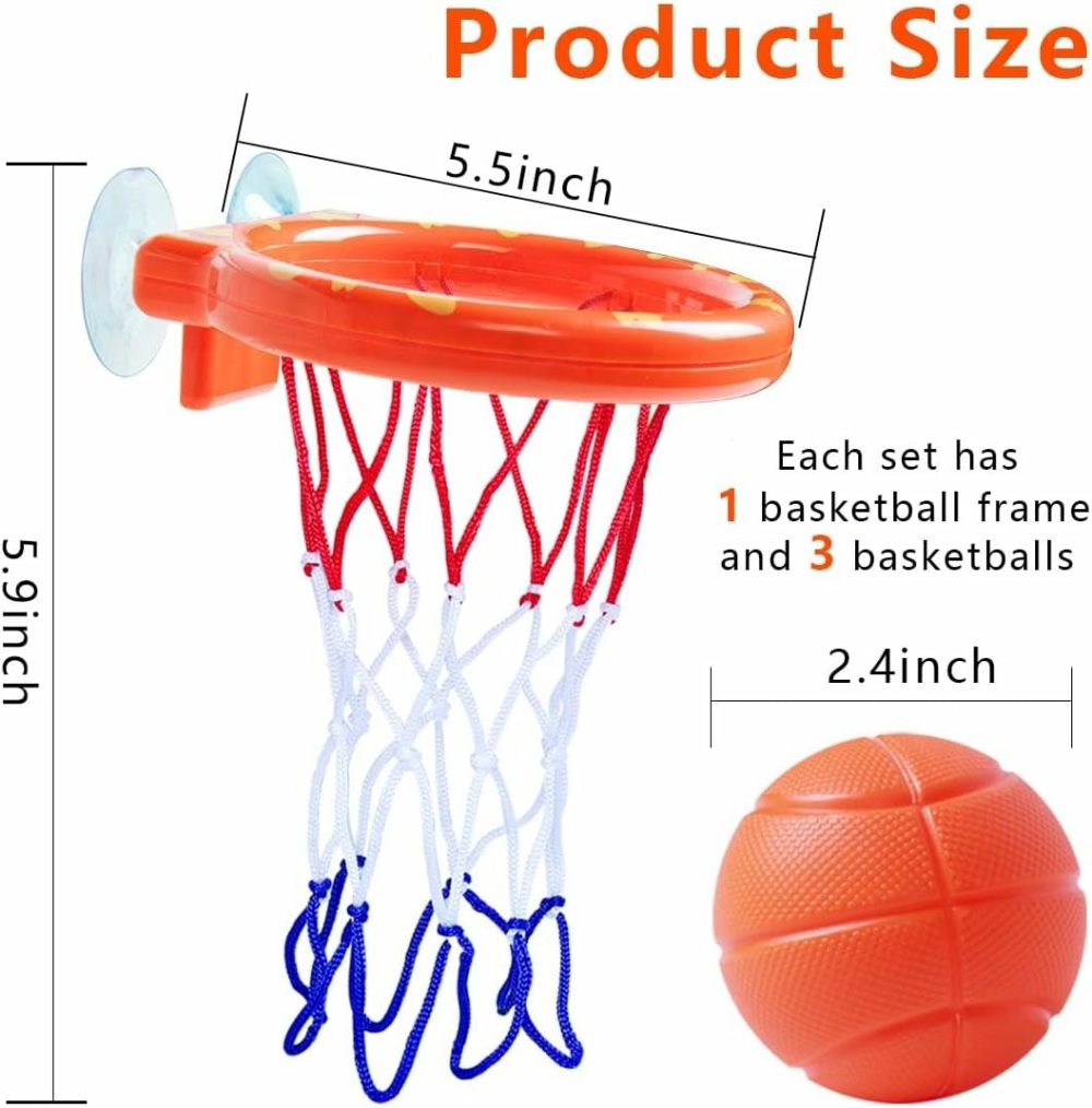 Bathtub Fun Basketball Hoop Balls Set Bathroom Shooting Game Toy For Toddler Kids Children Baby Bath Tub  |  Bath Toys All Toys Bath Toys