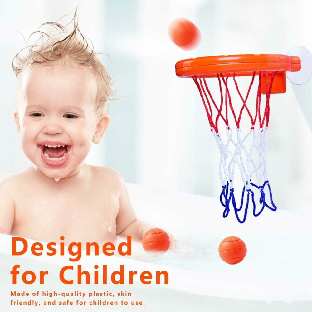 Bathtub Fun Basketball Hoop Balls Set Bathroom Shooting Game Toy For Toddler Kids Children Baby Bath Tub  |  Bath Toys All Toys Bath Toys