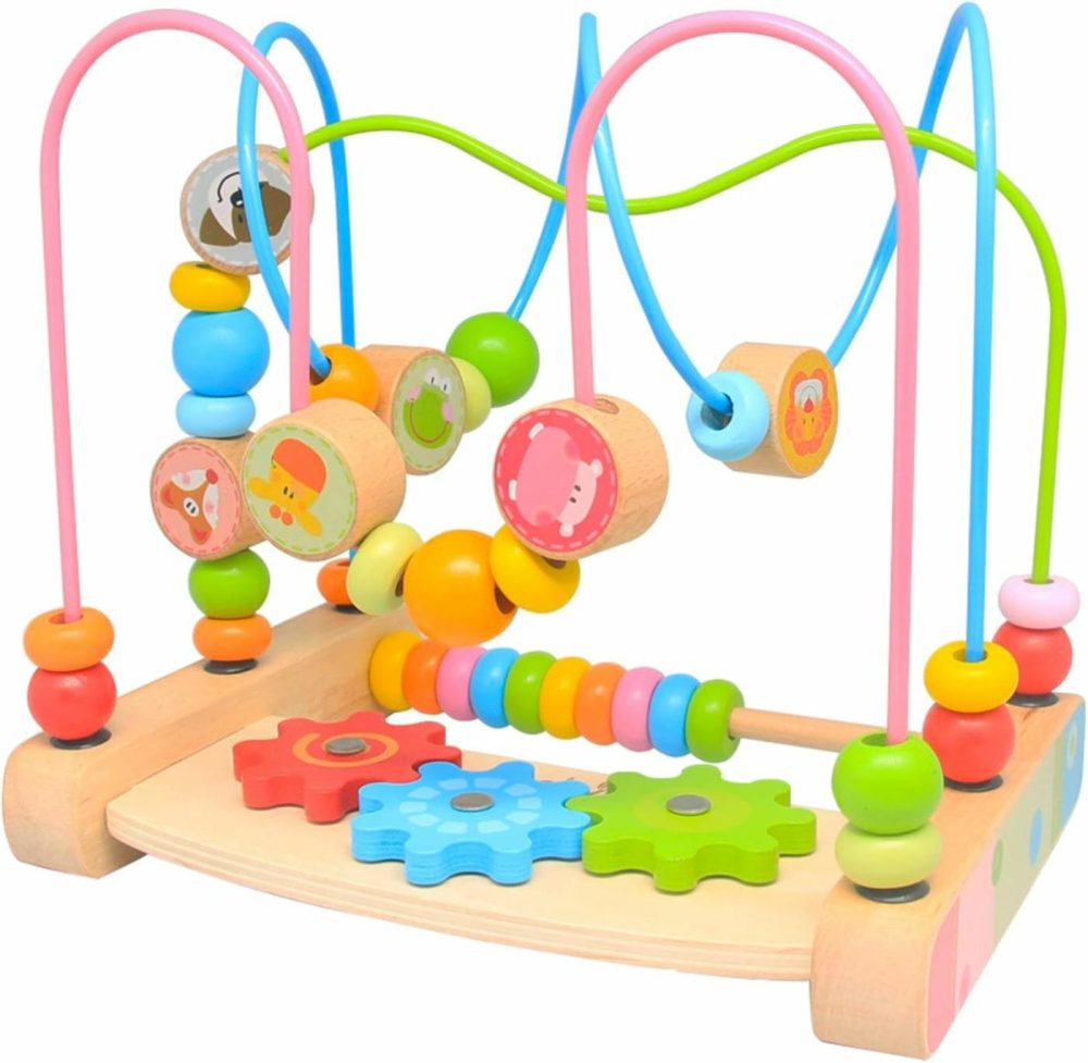 Bead Maze For Babies 6-12 Months,Wooden Educational Abacus Beads Circle Toddler Toys – Colorful Roller Coaster Activity Game,Great Gift For Babies Toddlers Girls And Boys  |  Bead Mazes All Toys Bead Mazes