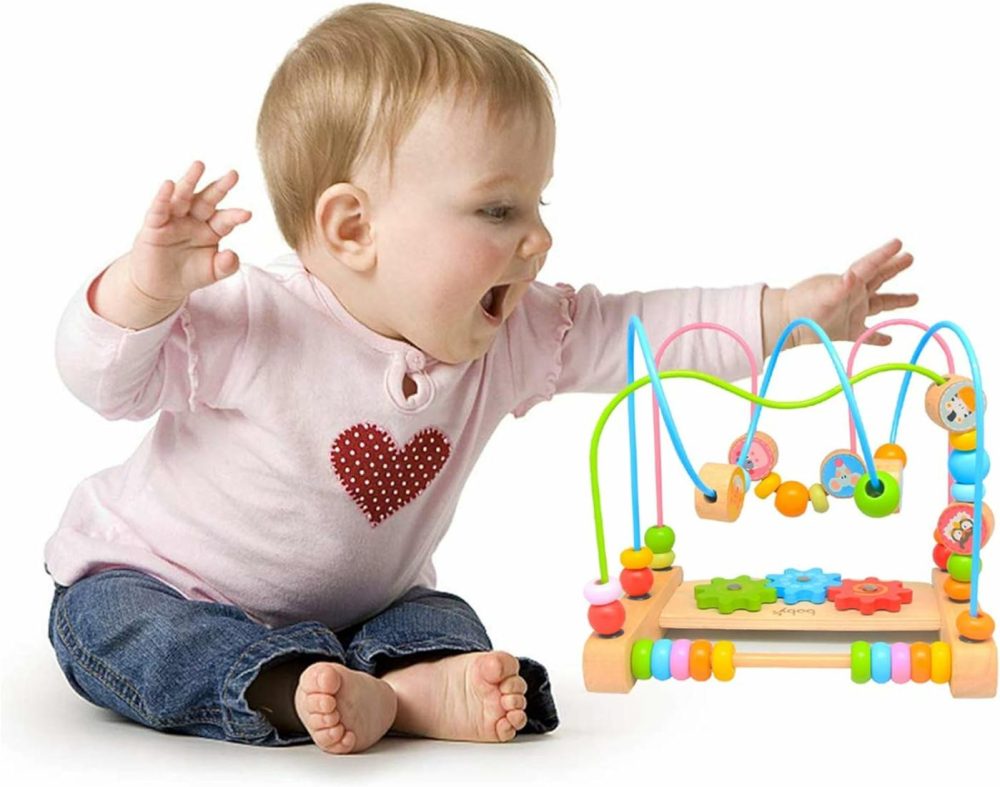 Bead Maze For Babies 6-12 Months,Wooden Educational Abacus Beads Circle Toddler Toys – Colorful Roller Coaster Activity Game,Great Gift For Babies Toddlers Girls And Boys  |  Bead Mazes All Toys Bead Mazes