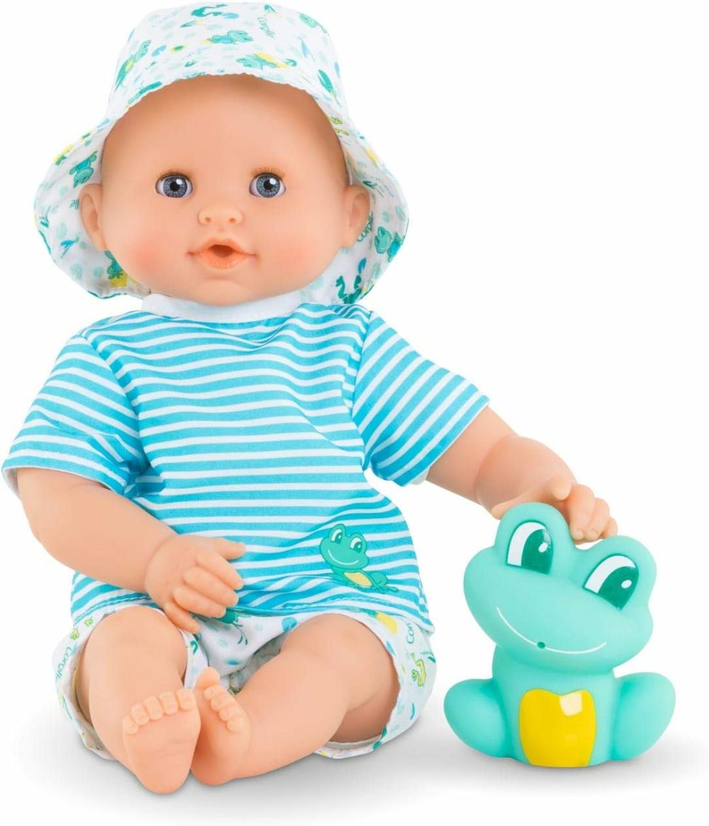 Bebe Bath Marin Baby Doll – 12″ Soft-Body With Rubber Frog Toy  Safe For Water Play In Bathtub Or Pool  Vanilla-Scented – For Kids Sges 18 Months And Up  |  Bath Toys All Toys Bath Toys