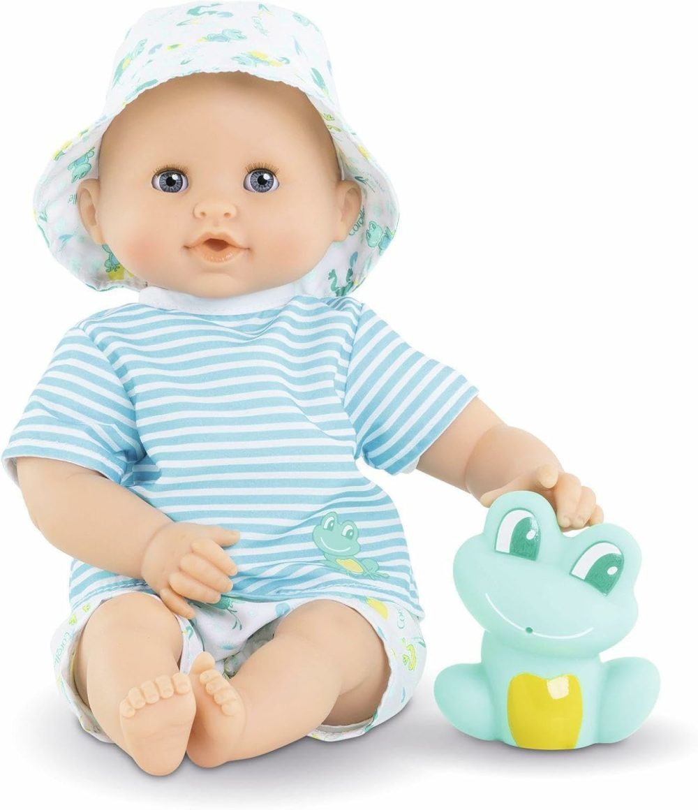 Bebe Bath Marin Baby Doll – 12″ Soft-Body With Rubber Frog Toy  Safe For Water Play In Bathtub Or Pool  Vanilla-Scented – For Kids Sges 18 Months And Up  |  Bath Toys All Toys Bath Toys