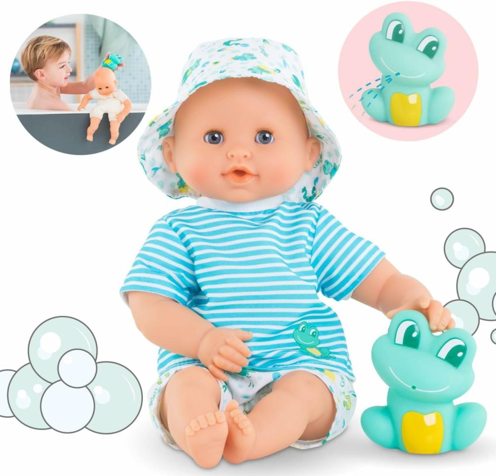 Bebe Bath Marin Baby Doll – 12″ Soft-Body With Rubber Frog Toy  Safe For Water Play In Bathtub Or Pool  Vanilla-Scented – For Kids Sges 18 Months And Up  |  Bath Toys All Toys Bath Toys