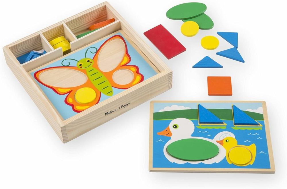 Beginner Wooden Pattern Blocks Educational Toy With 5 Double-Sided Scenes And 30 Shapes  |  Sorting & Stacking Toys All Toys Sorting & Stacking Toys