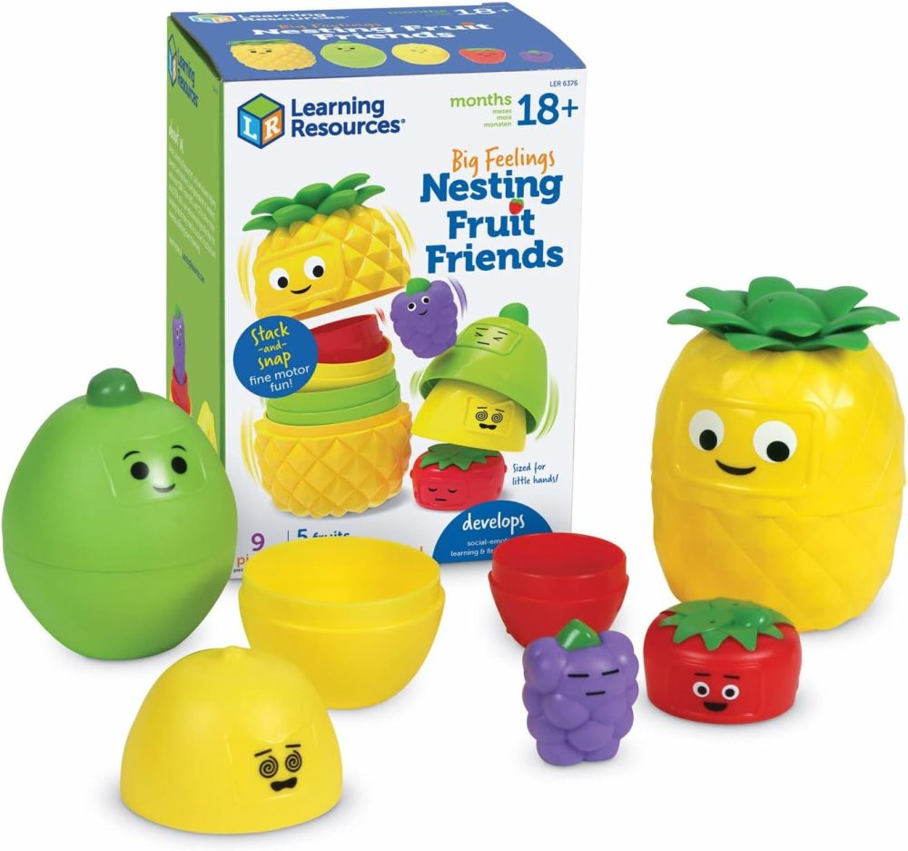 Big Feelings Nesting Fruit Friends  9 Pieces  Ages 18+ Months  Social Emotional Learning Toys  Sensory Toys  Speech Therapy Materials  |  Sorting & Stacking Toys All Toys Sorting & Stacking Toys