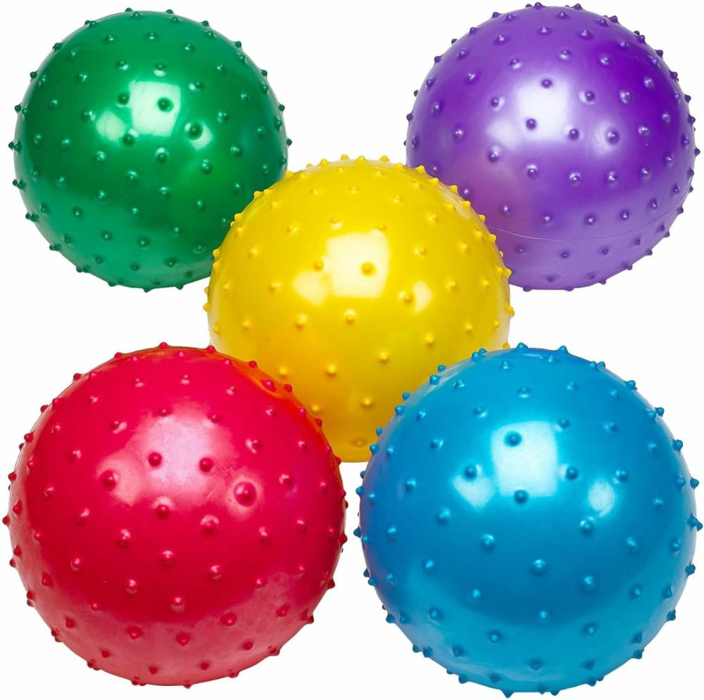 Big Knobby Bouncy Balls  Fun For Toddlers And Kids – Plus Added Hand Air Pump  Sensory Spiky Stress Balls Great For Tactile  Fidget Toys  And Party Favors  Pack Of 5  18 Inch  |  Balls All Toys Balls