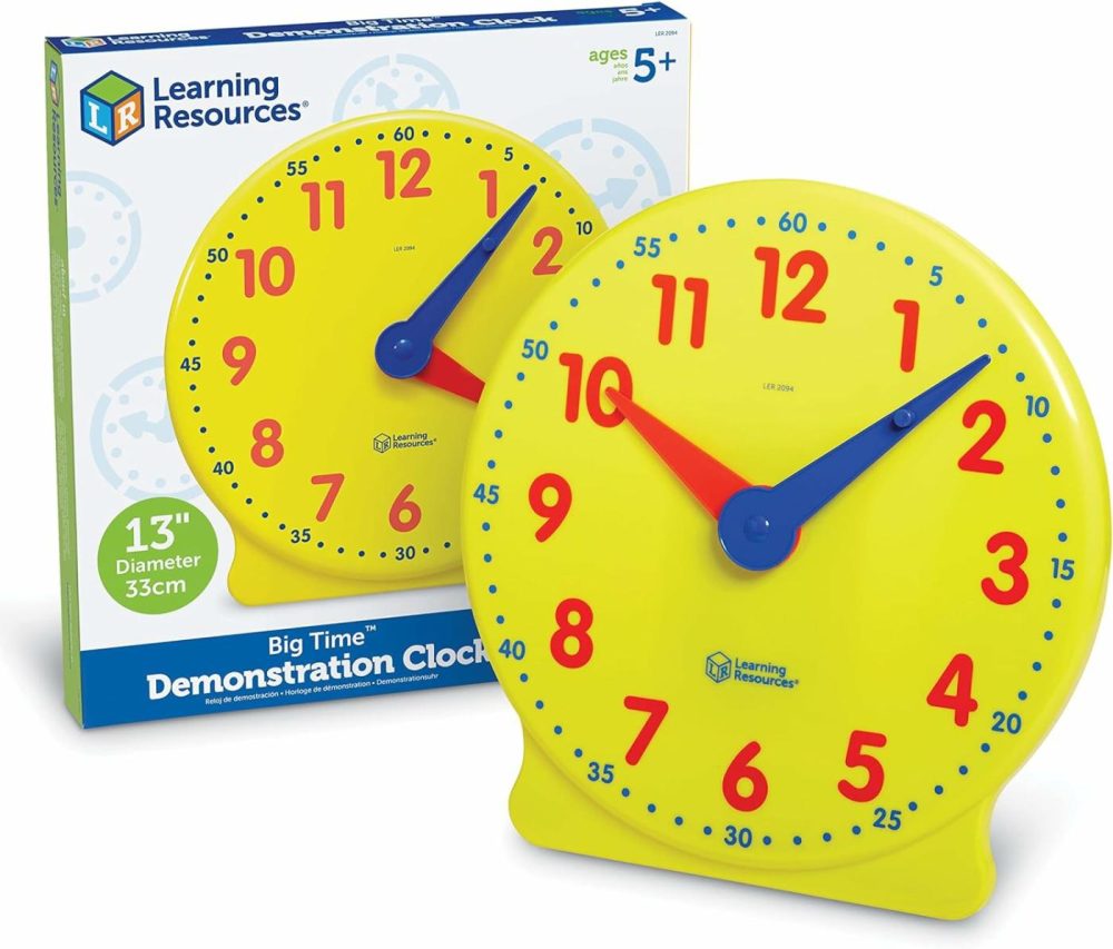 Big Time Learning Clock  Analog Clock  Homeschool  12 Hour  Basic Math Development  Ages 5+  |  Teaching Clocks All Toys Teaching Clocks