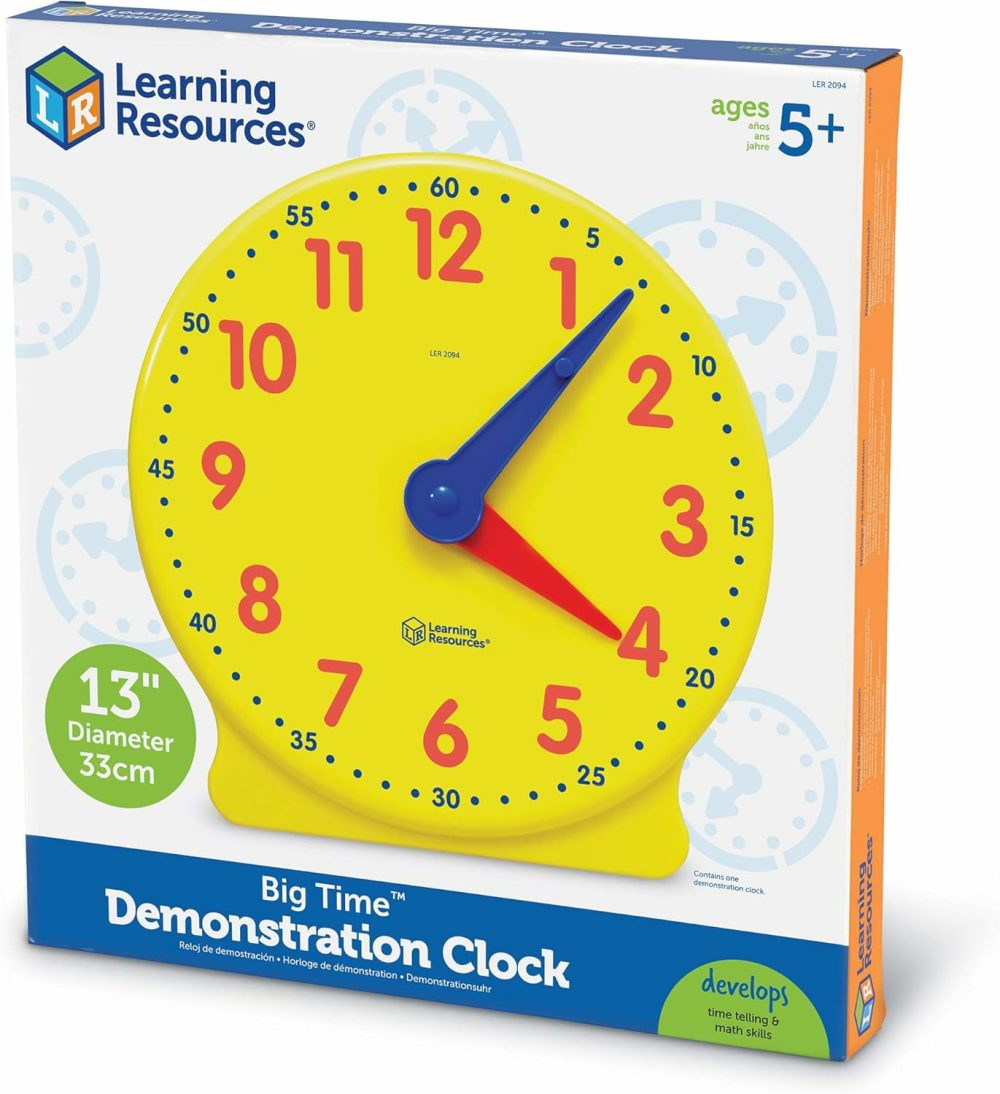 Big Time Learning Clock  Analog Clock  Homeschool  12 Hour  Basic Math Development  Ages 5+  |  Teaching Clocks All Toys Teaching Clocks