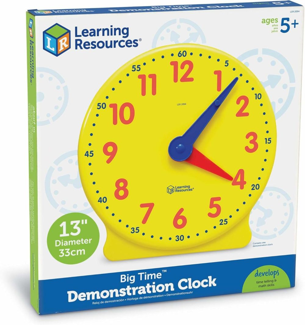 Big Time Learning Clock  Analog Clock  Homeschool  12 Hour  Basic Math Development  Ages 5+  |  Teaching Clocks All Toys Teaching Clocks