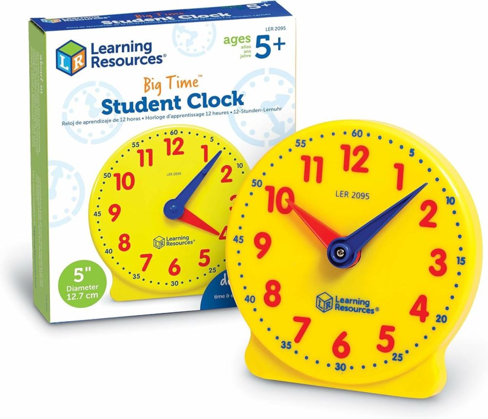 Big Time Student Clock  Teaching & Demonstration Clock  Develops Time And Early Math Skills  Ages 5+  Clock For Learning  12 Hour,Back To School Gifts  |  Teaching Clocks All Toys Teaching Clocks