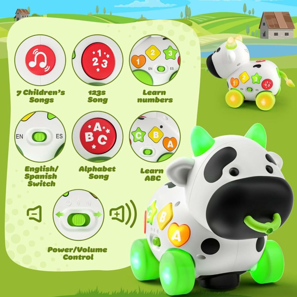 Bilingual Musical Cow Toys For Baby 6-9-12-18 Months  Educational Toddler Toys For 1-2-3 Year Old Boy Girl  Infant Developmental Learning Toy For 1+ Year Old Birthday Gifts  |  Musical Toys All Toys