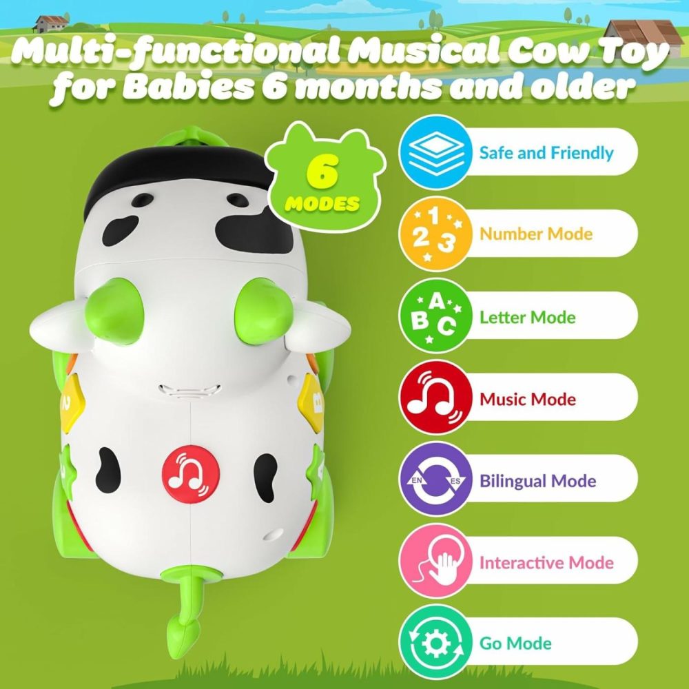 Bilingual Musical Cow Toys For Baby 6-9-12-18 Months  Educational Toddler Toys For 1-2-3 Year Old Boy Girl  Infant Developmental Learning Toy For 1+ Year Old Birthday Gifts  |  Musical Toys All Toys