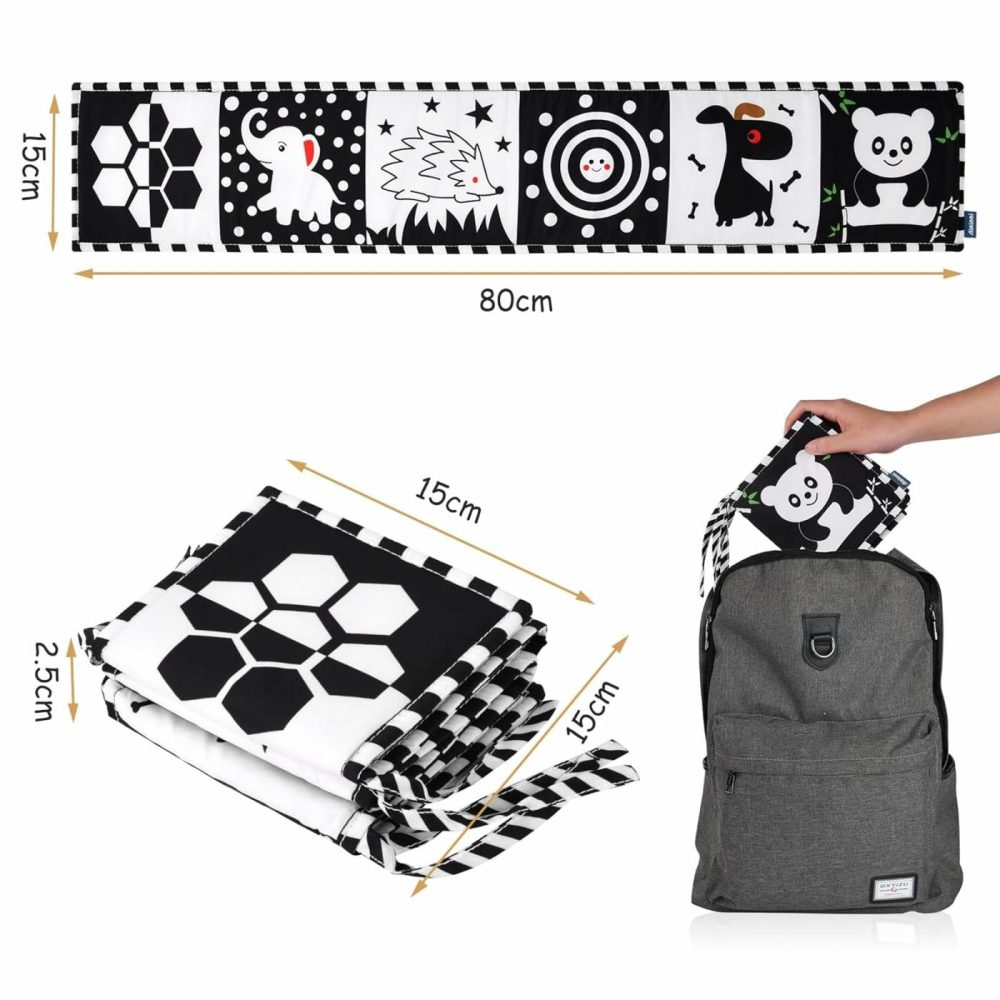 Black And White Baby Toys  High Contrast Baby Book For Newborn 0-3 3-6 Months  Infant Tummy Time Toys  Early Education Sensory Toys  Visual Stimulation Folding Cloth Book For Boys Girls  |  Car Seat & Stroller Toys All Toys black&white Beetle