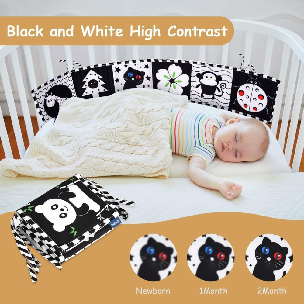 Black And White Baby Toys  High Contrast Baby Book For Newborn 0-3 3-6 Months  Infant Tummy Time Toys  Early Education Sensory Toys  Visual Stimulation Folding Cloth Book For Boys Girls  |  Car Seat & Stroller Toys All Toys black&white Beetle