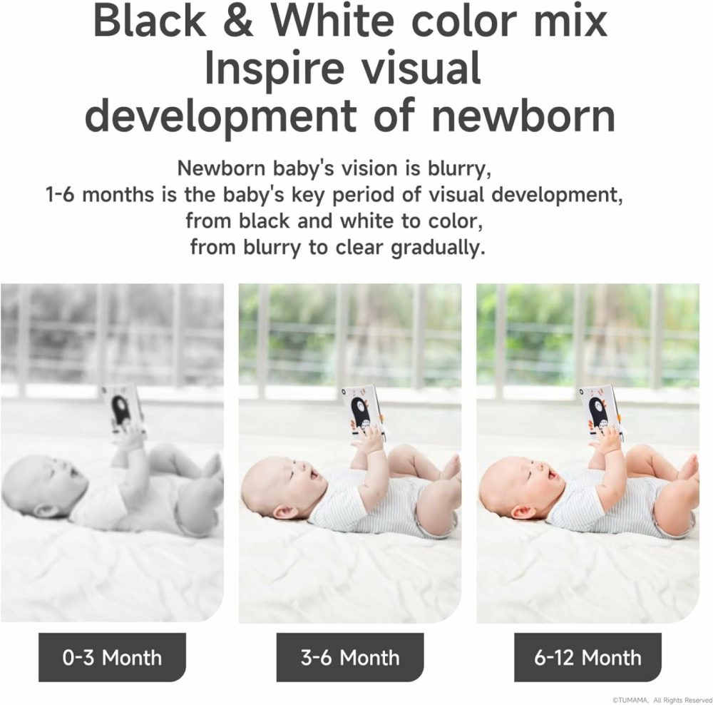 Black And White Baby Toys  High Contrast Baby Tummy Time Toys  Newborn Soft Books Mirror Rattles  Montessori Sensory Toys 0-12 Months  Hanging Infant Toys For Carseat Stroller Play Mat Crib  |  Car Seat & Stroller Toys All Toys Car Seat & Stroller Toys