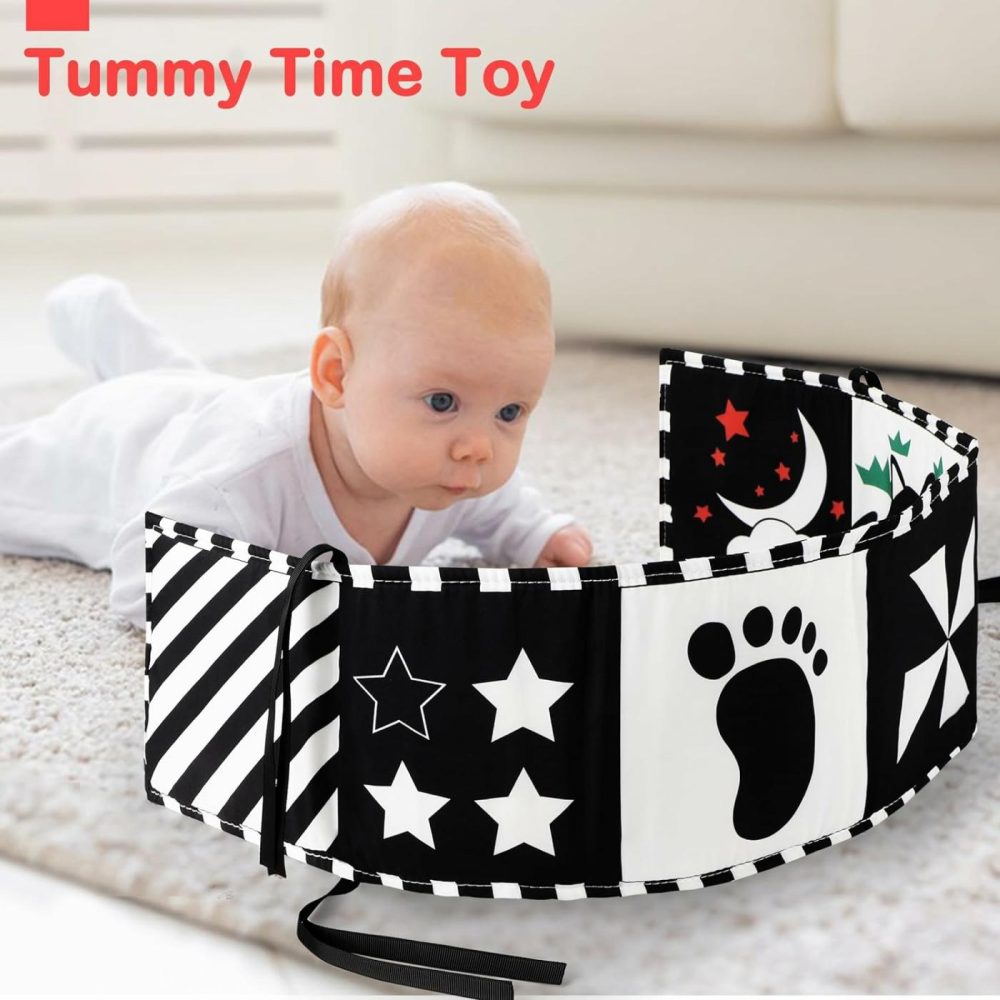 Black And White Baby Toys  High Contrast Newborn Toys 0-3 Months Brain Development  Tummy Time Toys  Soft Baby Book  Infant Sensory Toys 0-6-12 Months Visual Stimulation Montessori Toy Gift  |  Mirrors All Toys Mirrors